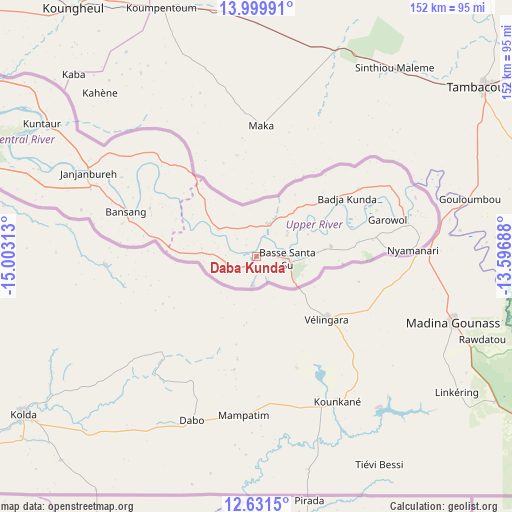 Daba Kunda on map