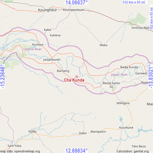 Cha Kunda on map