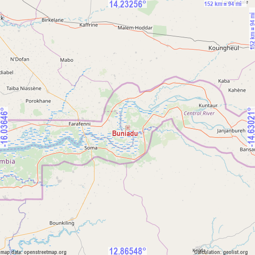 Buniadu on map