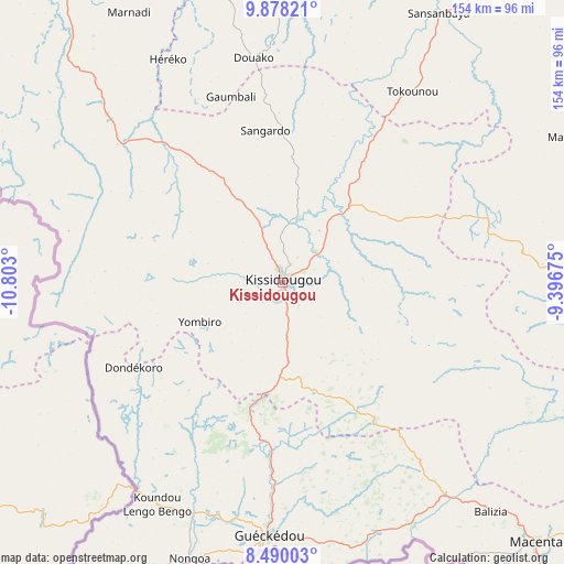 Kissidougou on map
