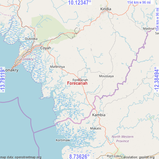 Forécariah on map