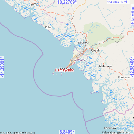 Camayenne on map