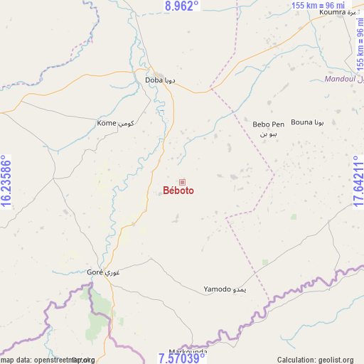 Béboto on map