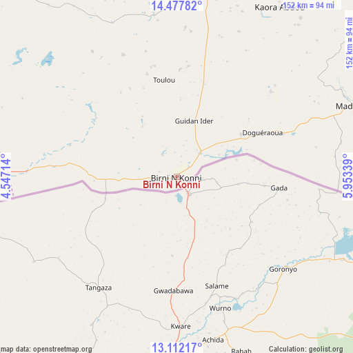 Birni N Konni on map