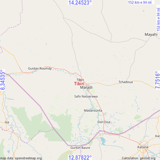 Tibiri on map