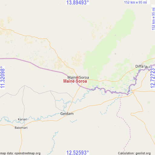 Maïné Soroa on map