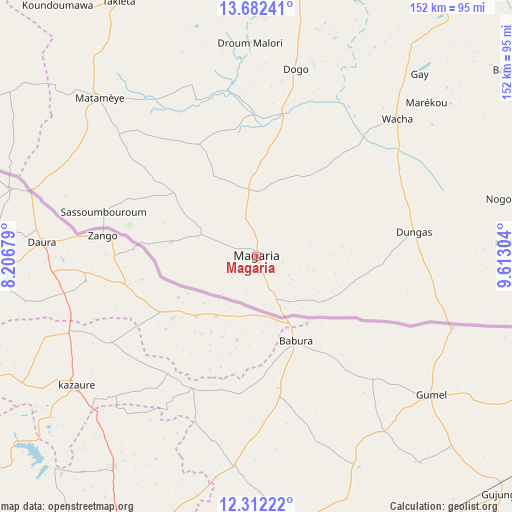 Magaria on map