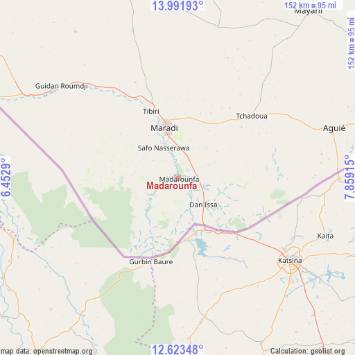 Madarounfa on map