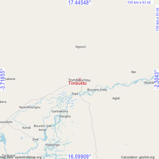 Timbuktu on map