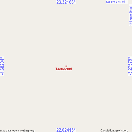Taoudenni on map