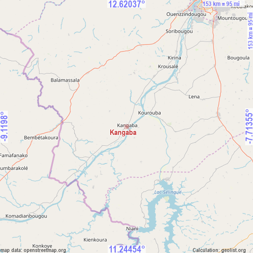Kangaba on map