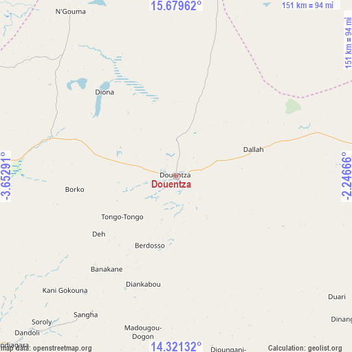 Douentza on map