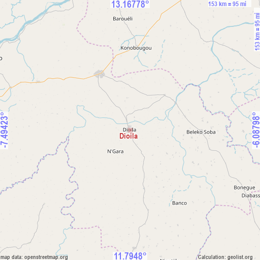 Dioila on map