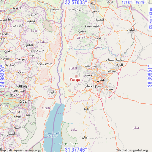 Yarqā on map