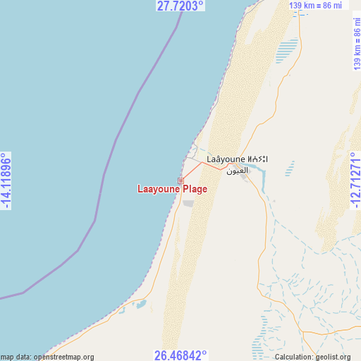Laayoune Plage on map