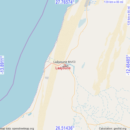 Laayoune on map