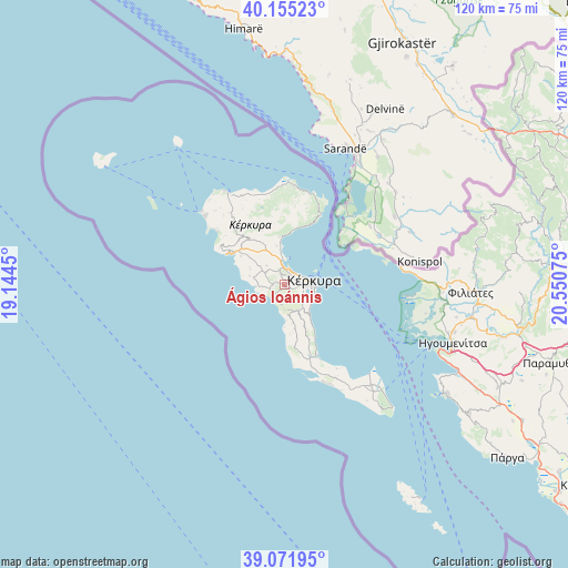 Ágios Ioánnis on map