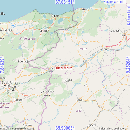 Oued Meliz on map