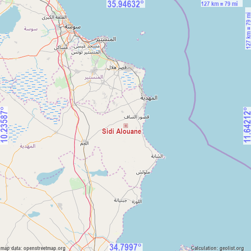 Sidi Alouane on map