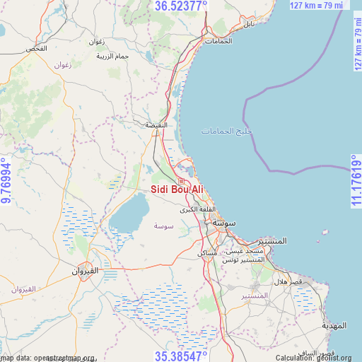 Sidi Bou Ali on map