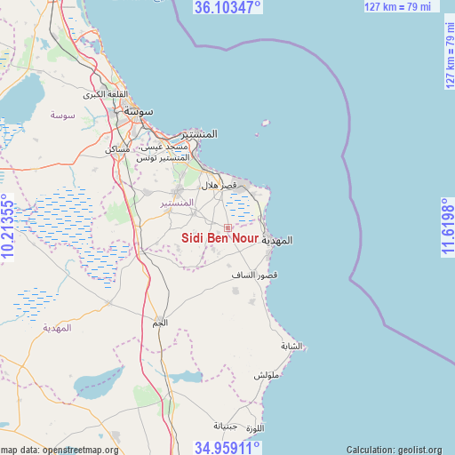 Sidi Ben Nour on map