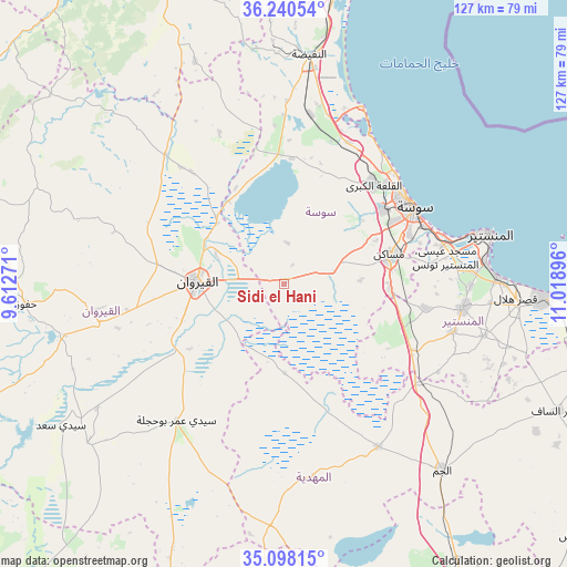 Sidi el Hani on map
