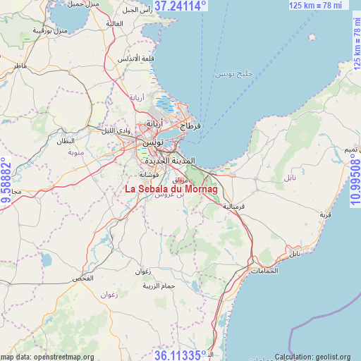 La Sebala du Mornag on map