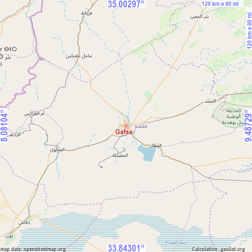 Gafsa on map