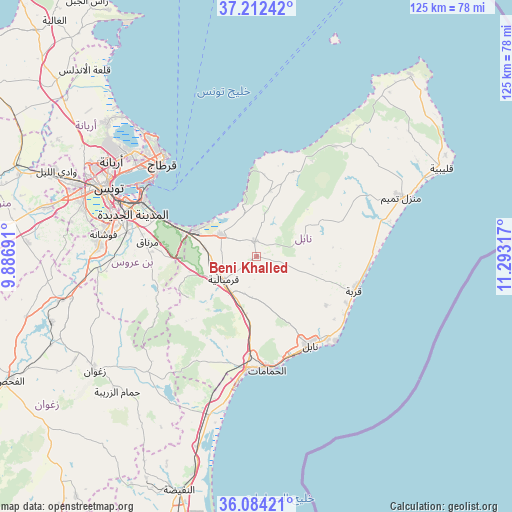 Beni Khalled on map