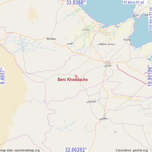 Beni Kheddache on map