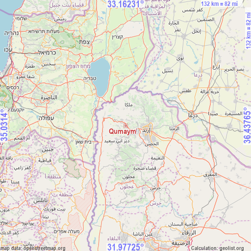 Qumaym on map