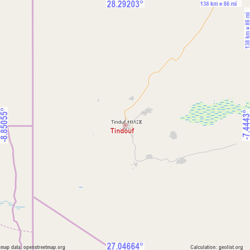 Tindouf on map
