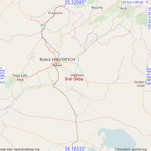 Sidi Okba on map