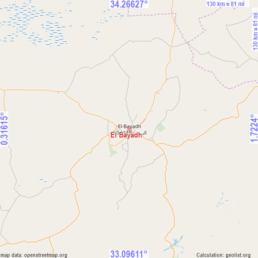 El Bayadh on map