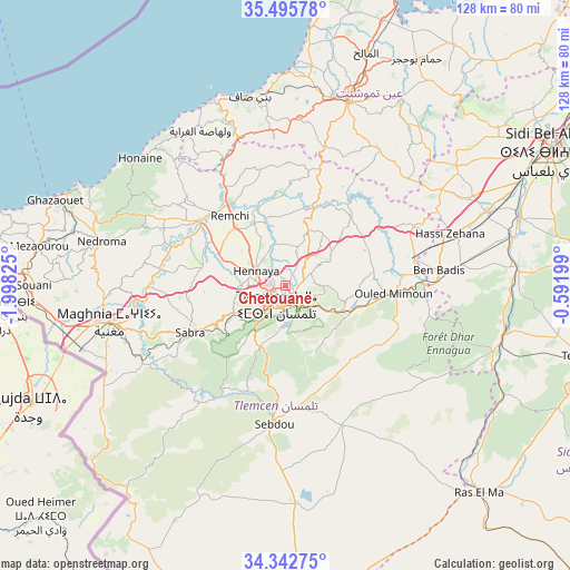 Chetouane on map