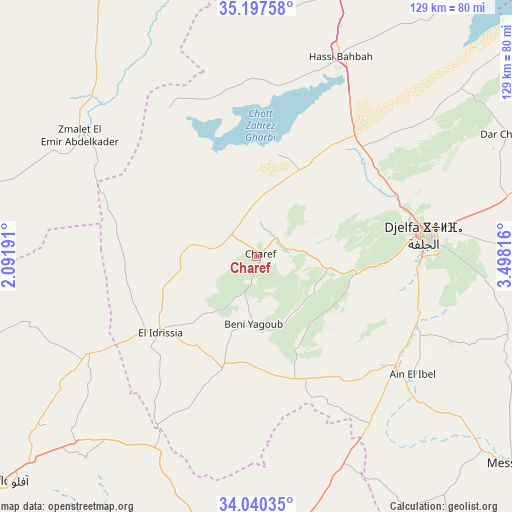 Charef on map
