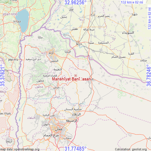 Manshīyat Banī Ḩasan on map