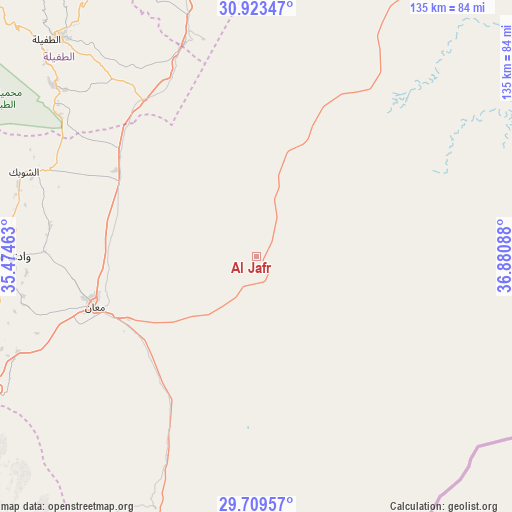 Al Jafr on map