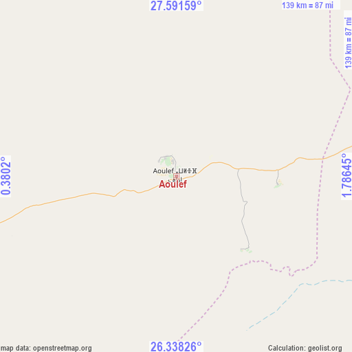 Aoulef on map