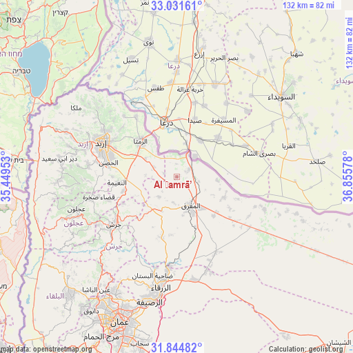 Al Ḩamrā’ on map