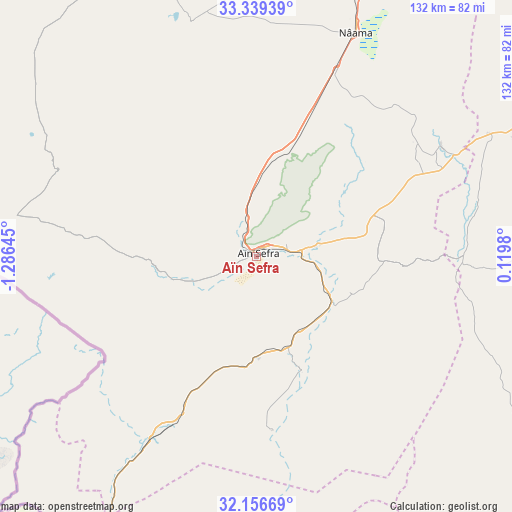 Aïn Sefra on map
