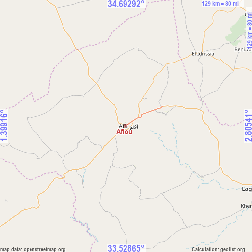 Aflou on map