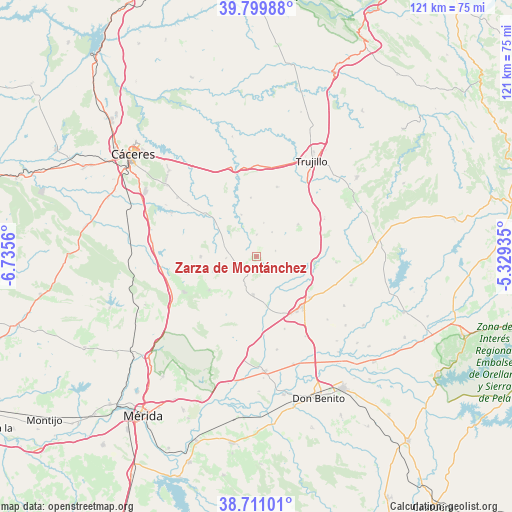Zarza de Montánchez on map