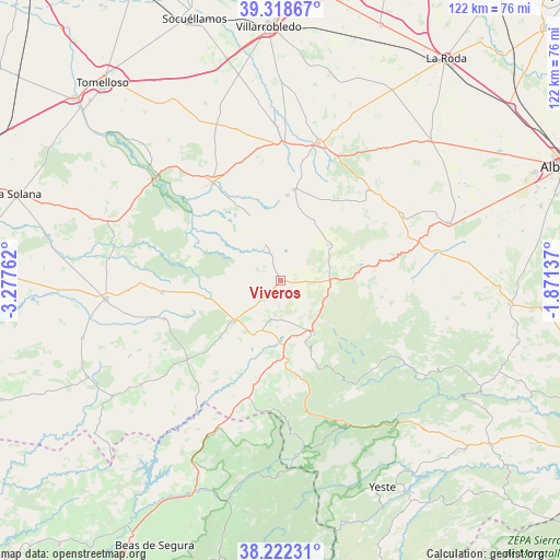 Viveros on map