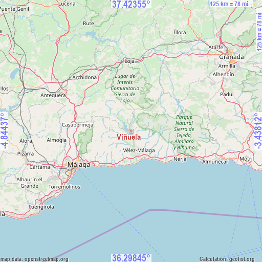 Viñuela on map