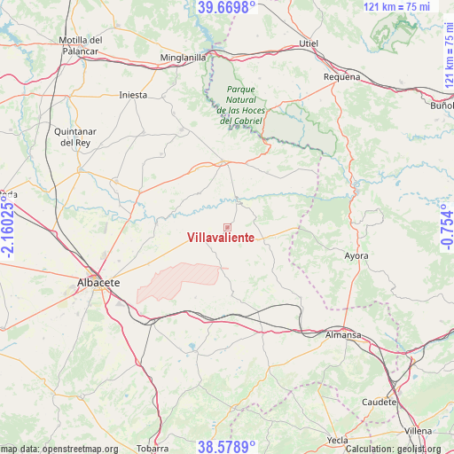 Villavaliente on map
