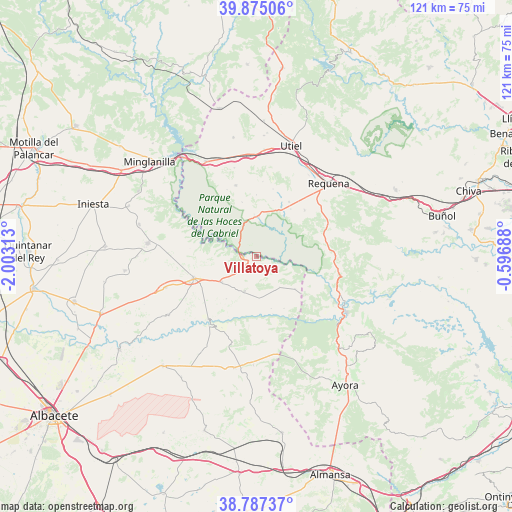 Villatoya on map