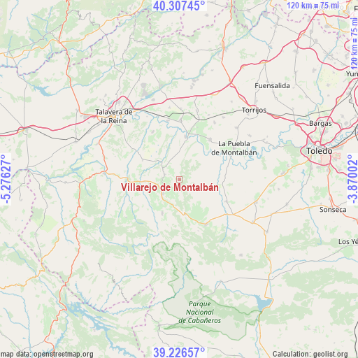 Villarejo de Montalbán on map