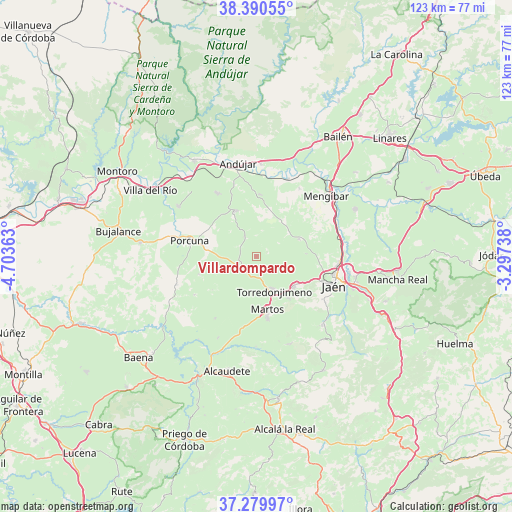 Villardompardo on map