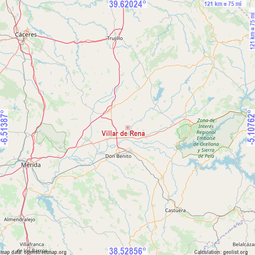 Villar de Rena on map